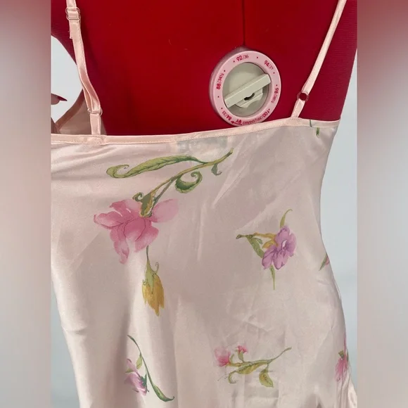 80s/90s Coquette Morgan Taylor Intimates Satin Baby Oink Floral Nightie W Bows - Picture 5 of 10